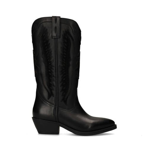 Sacha leren cowboylaarzen zwart afbeelding