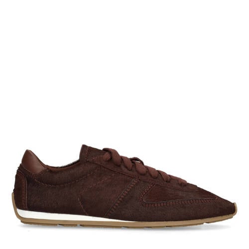 Sacha leren sneakers met ponyhair bordeaux afbeelding
