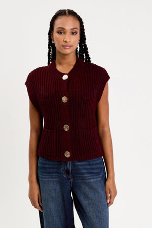 gebreid vest donkerrood