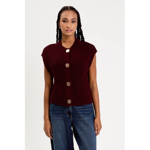 Cache Cache gebreid vest donkerrood afbeelding