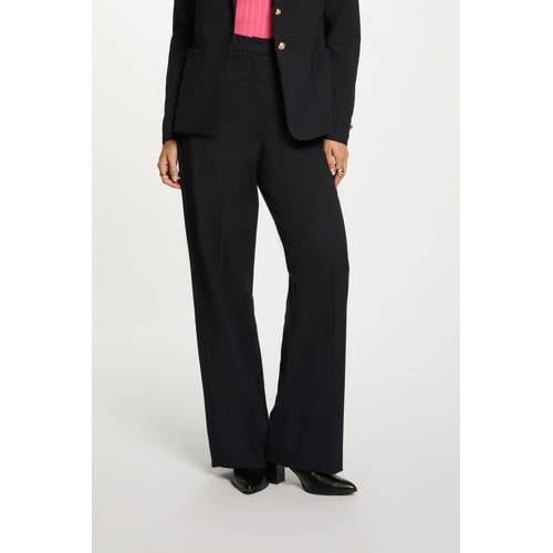 Morgan straight high waist pantalon marineblauw afbeelding