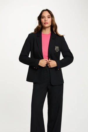 regular blazer met krijtstreep marineblauw