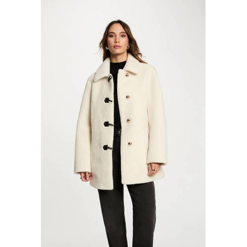 Morgan faux fur jas ecru afbeelding