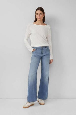 wide leg jeans light blue denim