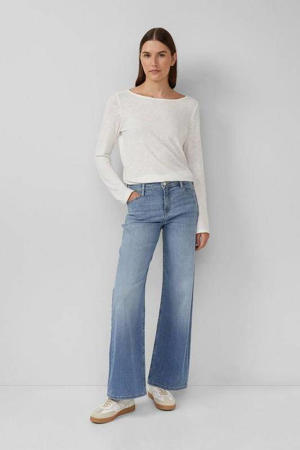 wide leg jeans light blue denim