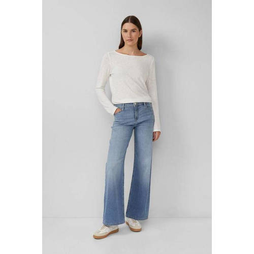 s.Oliver wide leg jeans light blue denim afbeelding