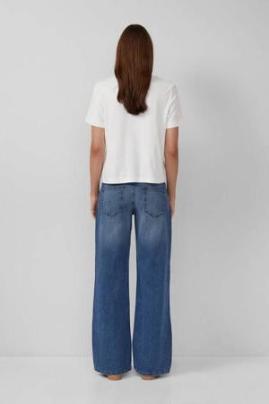 wide leg jeans medium blue denim