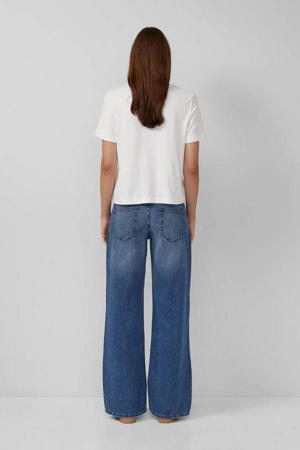 wide leg jeans medium blue denim