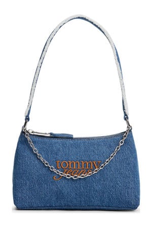 denim schoudertas TJW Cool blauw