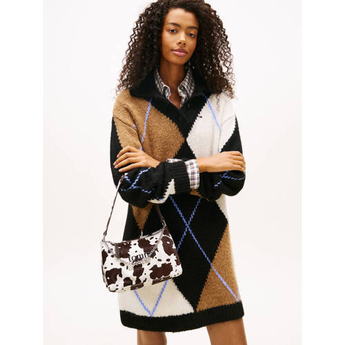 Tommy Jeans leren schoudertas TJW Cool Cow bruin afbeelding