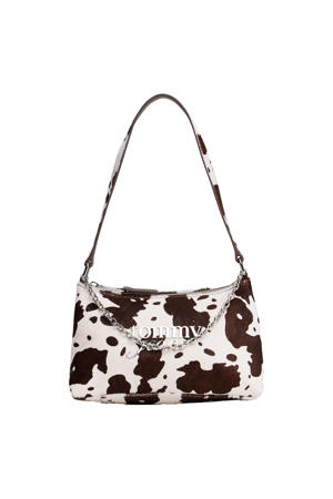 leren schoudertas TJW Cool Cow bruin