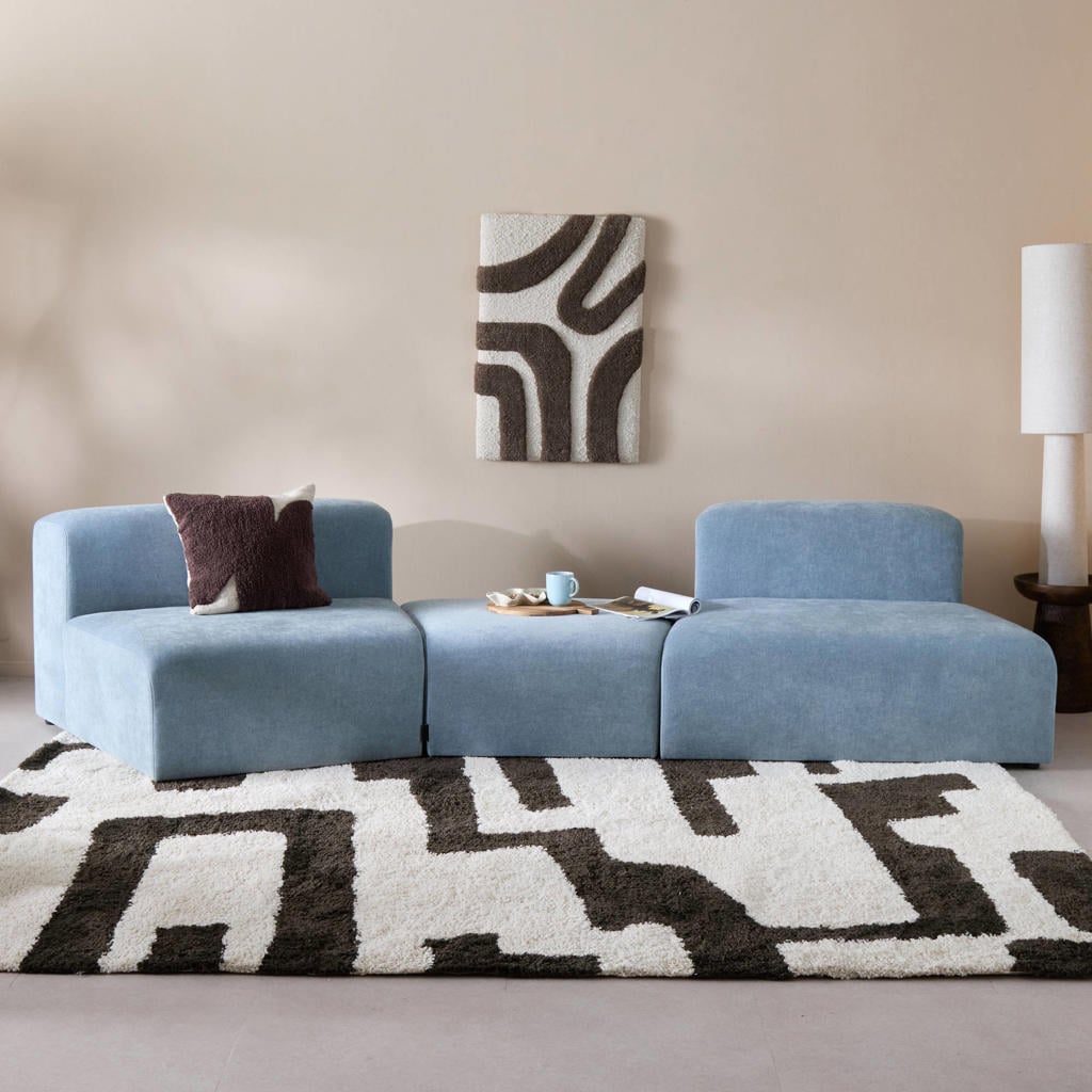 NOUS Living 3-zitsbank Delta - lichtblauw