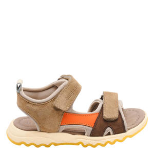 leren sandalen bruin/oranje