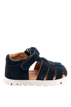 suède sandalen donkerblauw