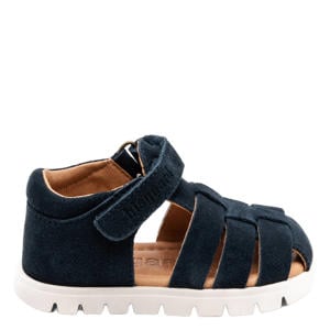 suède sandalen donkerblauw