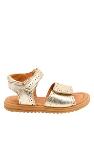 leren sandalen goud