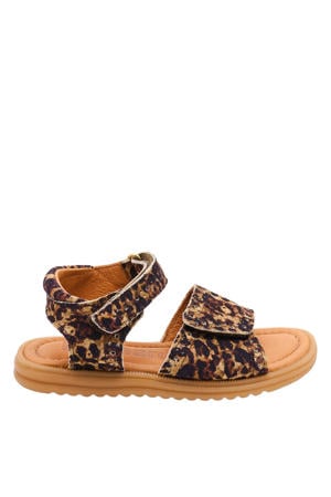 leren sandalen panterprint
