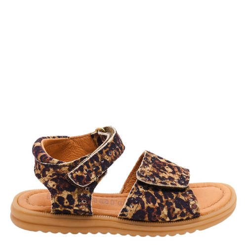 Bisgaard leren sandalen panterprint – bruin