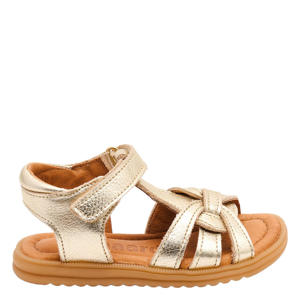 leren sandalen goud