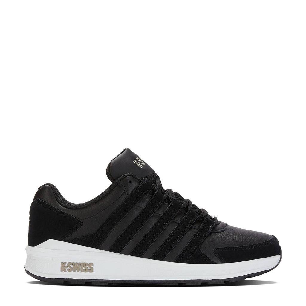 Zwart en grijze heren K-Swiss Vista Trainer low sneakers van leer-suède/voering: mesh/voetbed: eva met veters