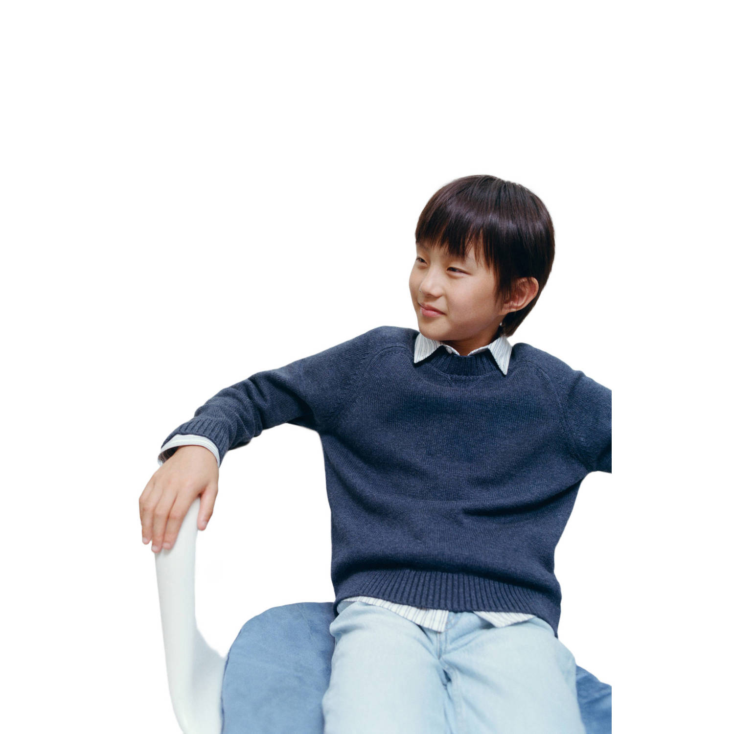 Mango Kids trui gebreid donkerblauw