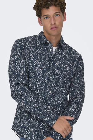 casual overhemd donkerblauw