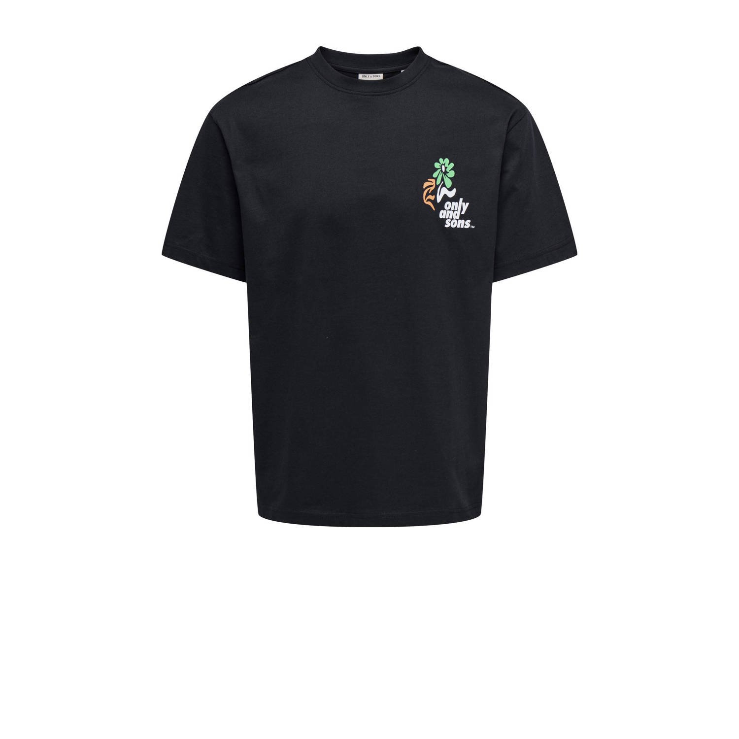 ONLY & SONS relaxed T-shirt zwart
