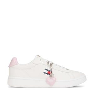 leren sneakers ecru/lichtroze