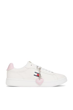 leren sneakers ecru/lichtroze