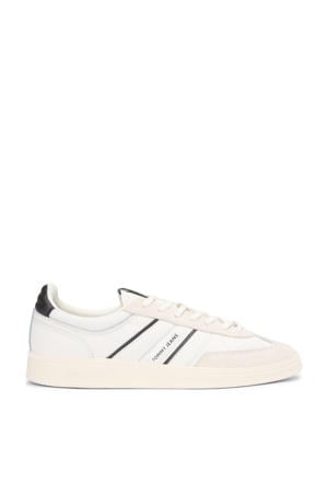 leren sneakers ecru/zwart