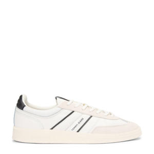 leren sneakers ecru/zwart