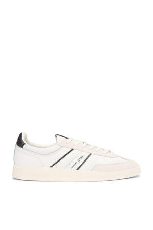 leren sneakers ecru/zwart
