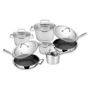  pannenset Diamond + Stahl Cookware koekenpannenset Hybrid - ø 24 en 28 cm - 6 Delig