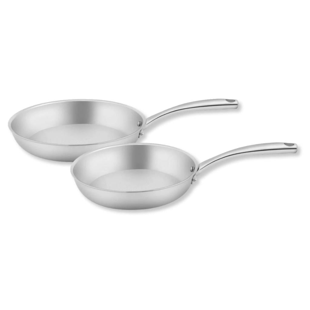Sola Koekenpannenset Green Cooking+ Triply RVS 2-Delig - ø 24 en 28 cm - geschikt voor alle warmtebronnen - zonder anti-aanbaklaag