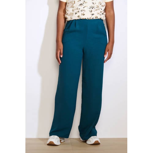 LOLALIZA wide leg regular waist pantalon petrol afbeelding