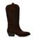 Sacha leren cowboylaarzen met ponyhair donkerbruin