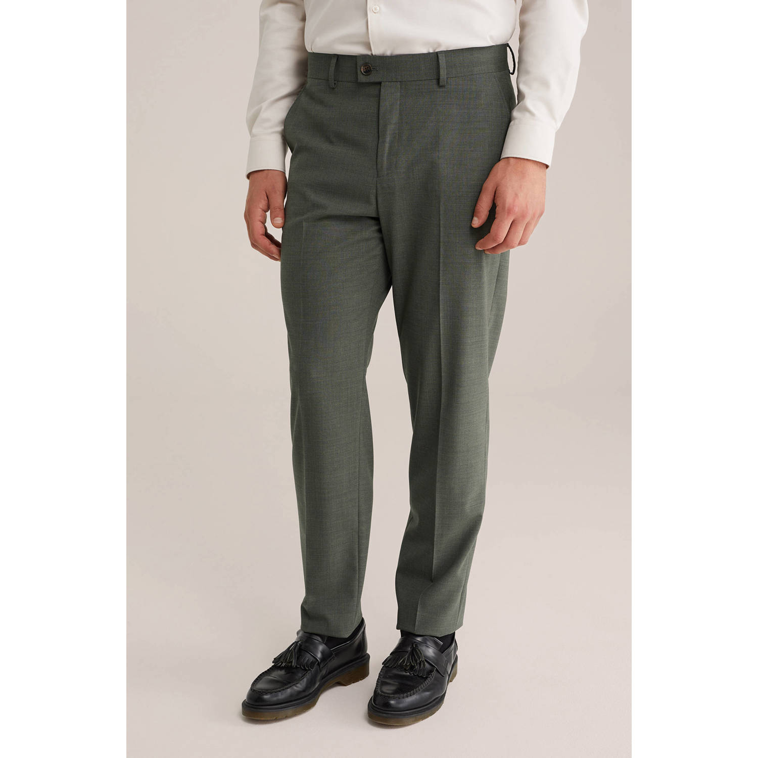 Van Gils wollen slim pantalon donkergroen