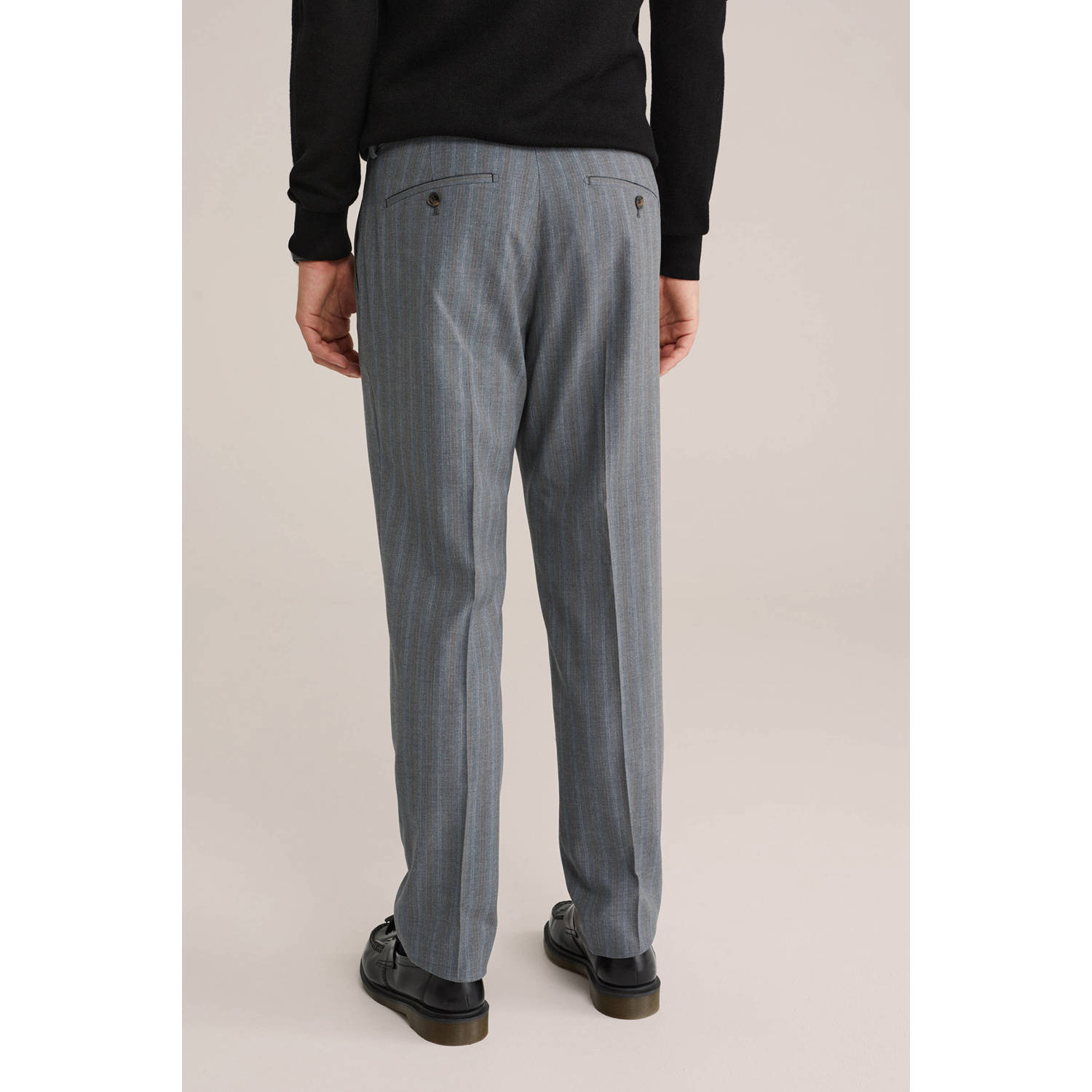 Van Gils wollen slim pantalon grijs