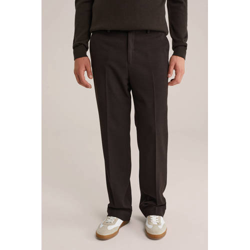 WE Fashion wollen loose pantalon bruin afbeelding