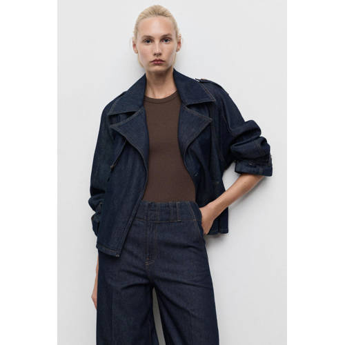 Mango trenchcoat dark blue denim afbeelding