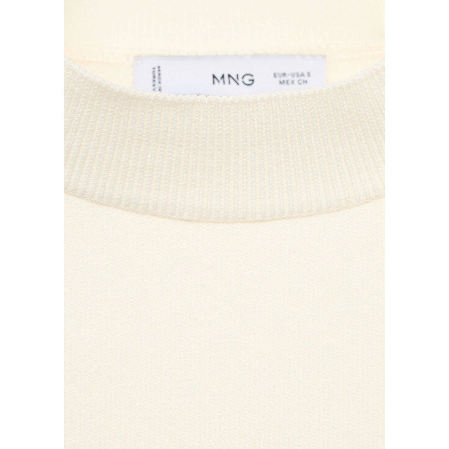 Mango top ecru fijn gebreid