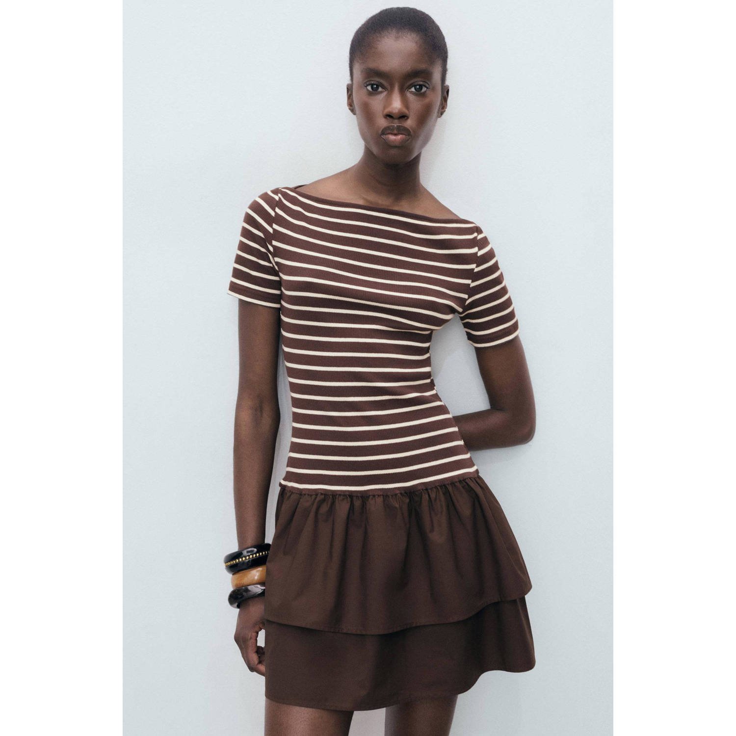 Mango mini jurk bruin