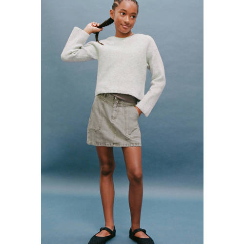 Mango Kids trui lichtblauw rib gebreid afbeelding