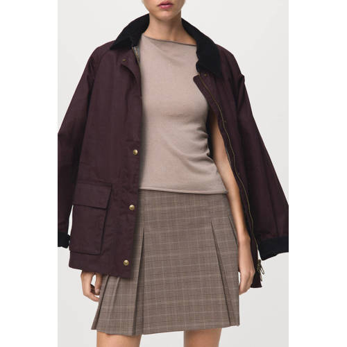 Mango geruite mini rok bruin afbeelding
