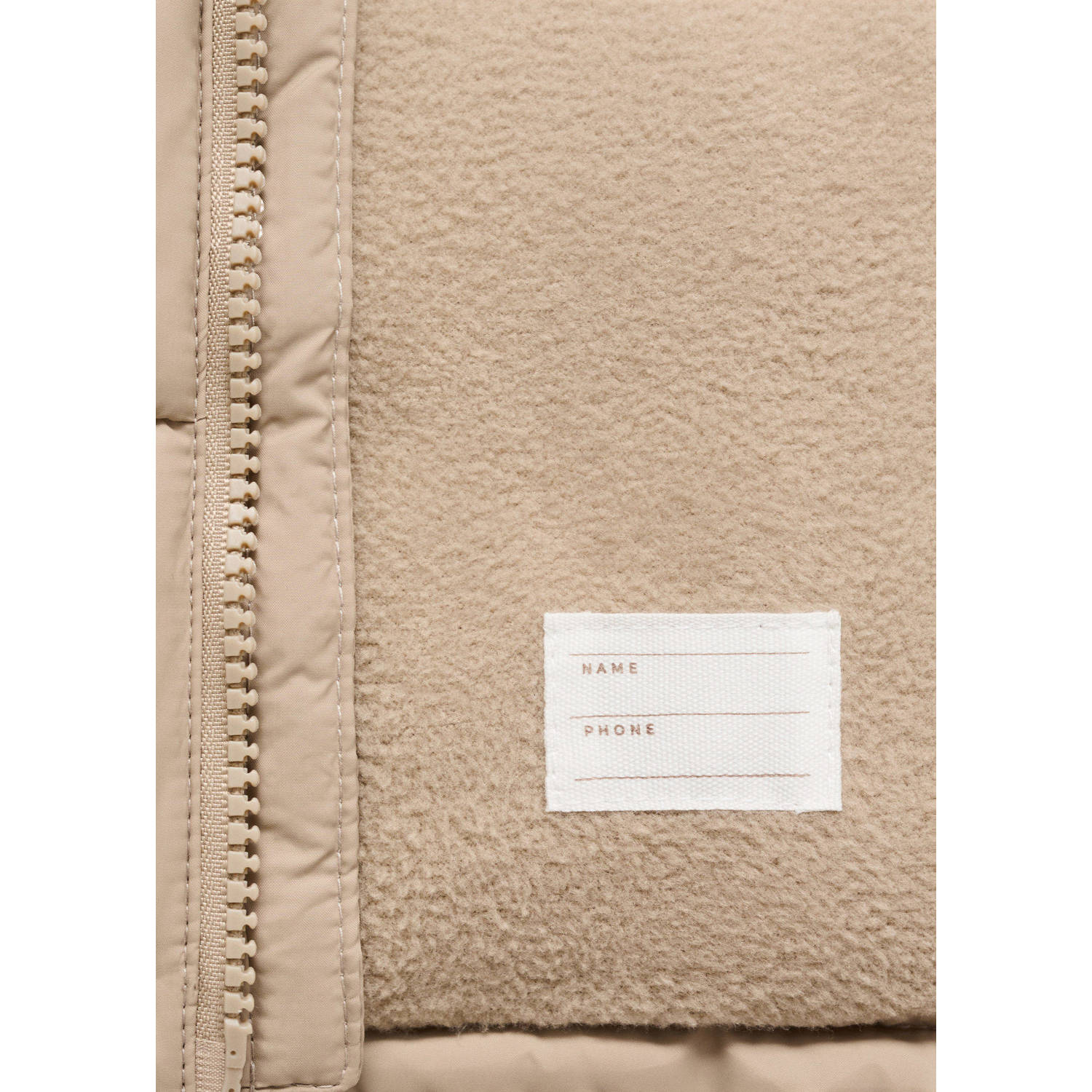 Mango Kids gewatteerde jas winter beige