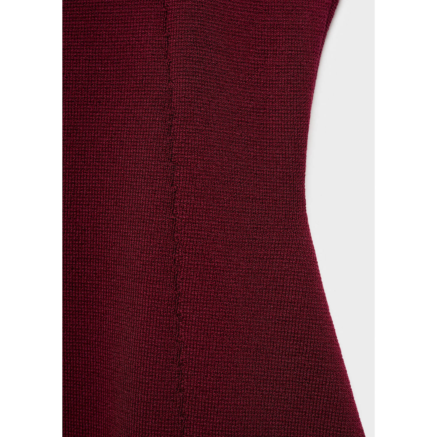 Mango peplum top donkerrood fijn gebreid