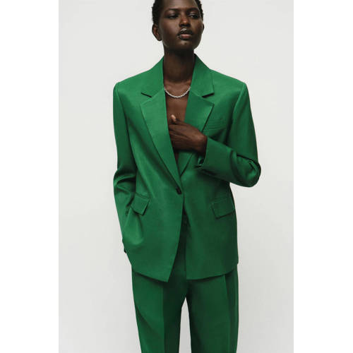 Mango regular blazer groen afbeelding