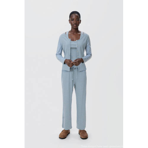 MANGO TEEN pyjamaset lichtblauw/wit afbeelding