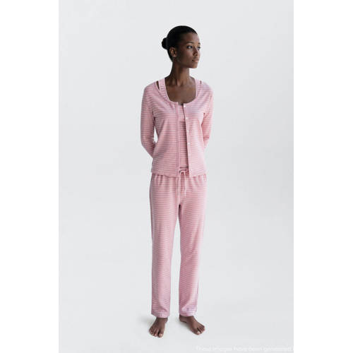 MANGO TEEN pyjamaset roze/wit afbeelding
