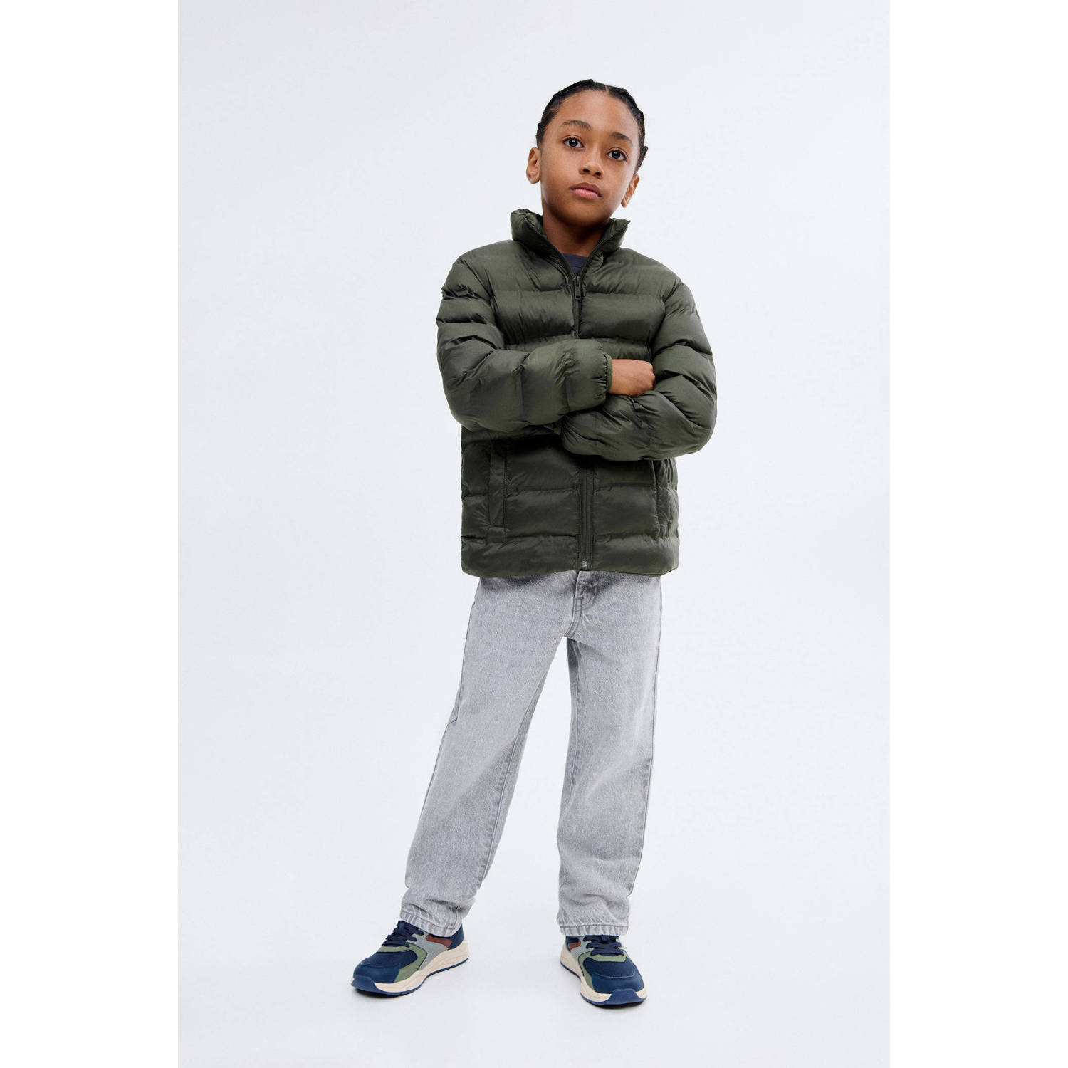 Mango Kids gewatteerde jas groen